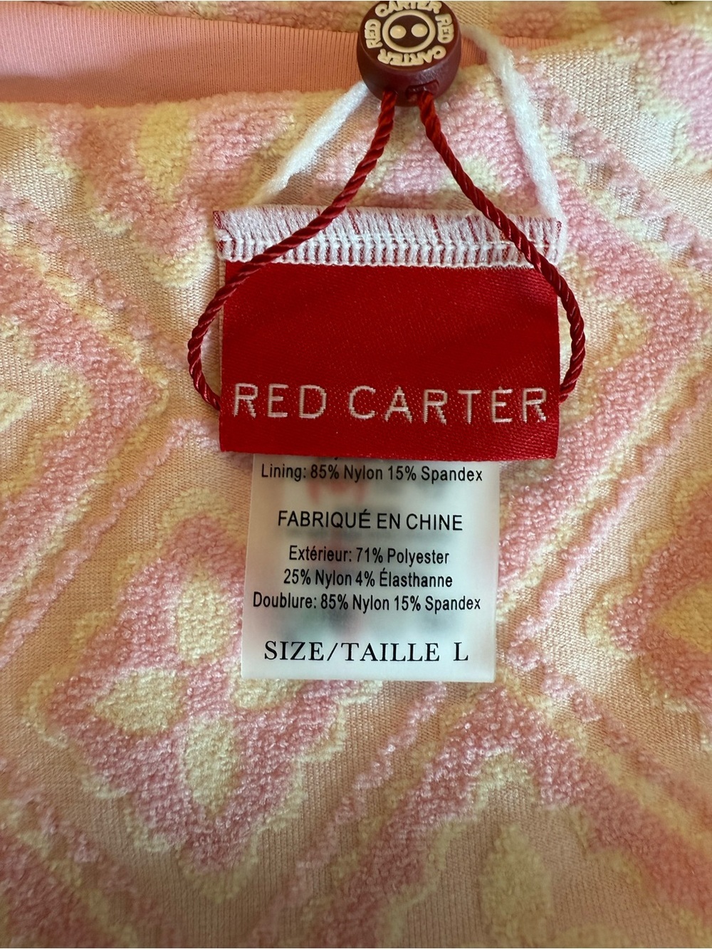 Red Carter Pink Textured Bikini Set xl top and large bottoms NWT - Picture 5 of 9